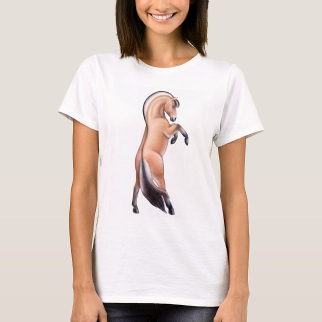 Rearing Fjord Horse Ladies Spaghetti Top (Front)