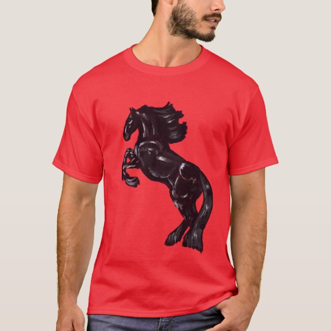 Rearing Friesian Horse T-Shirt (Front)