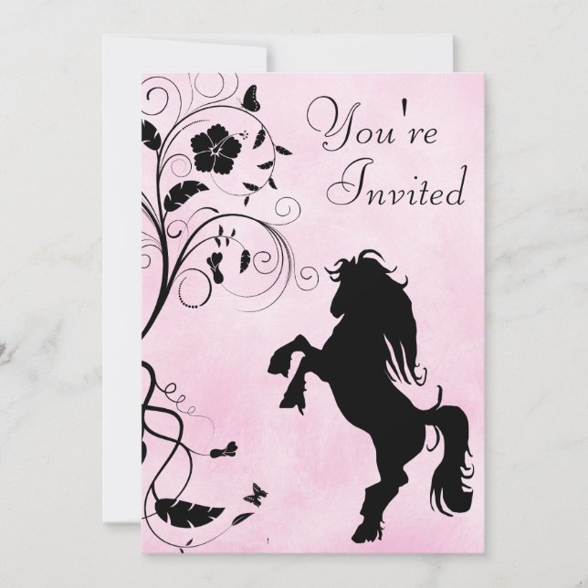 Rearing Horse Birthday Invitation (Front)