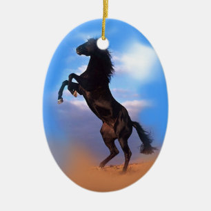 Rearing Horse Ceramic Tree Decoration