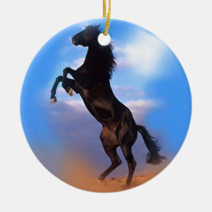 Rearing Horse Ceramic Tree Decoration