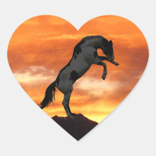 Rearing Horse Heart Stickers