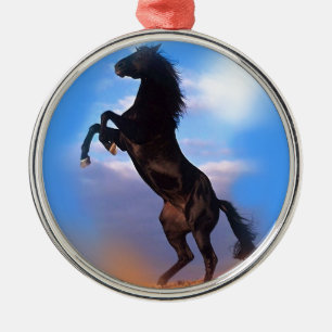 Rearing Horse Metal Tree Decoration