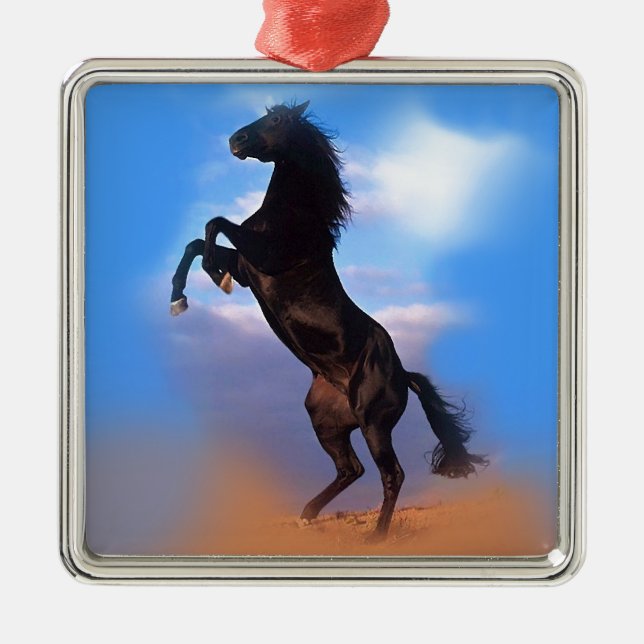 Rearing Horse Metal Tree Decoration (Front)