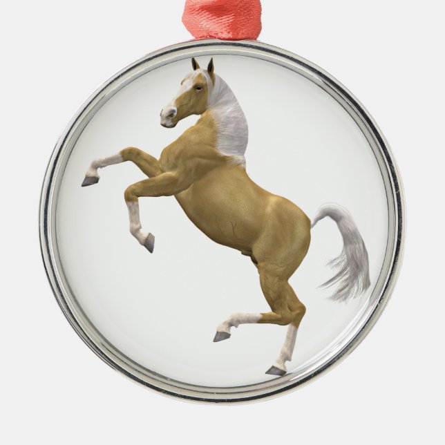 Rearing horse metal tree decoration (Front)