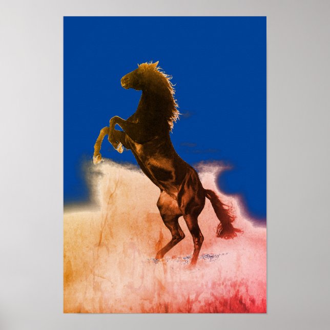 Rearing Horse Pop Art Poster (Front)