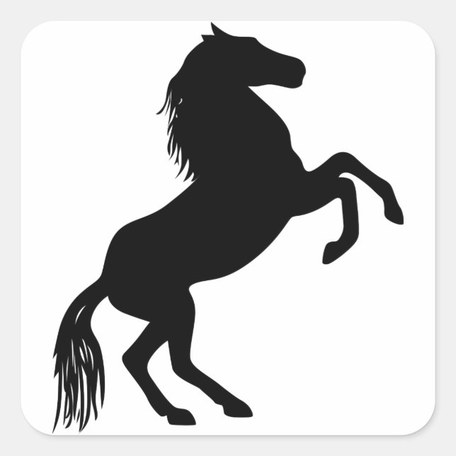 Rearing horse Silhouette Square Sticker (Front)