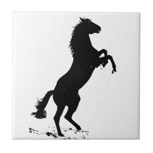 Rearing Horse Silhouette Tile