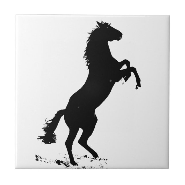 Rearing Horse Silhouette Tile (Front)