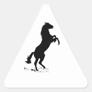 Rearing Horse Silhouette Triangle Sticker