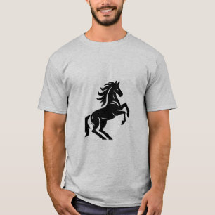 Rearing Horse Stallion Line Art Minimalist Vector T-Shirt