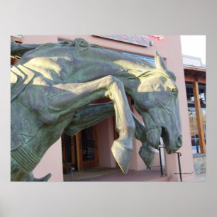 Rearing Horse Statue Poster