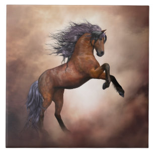 rearing horse tile