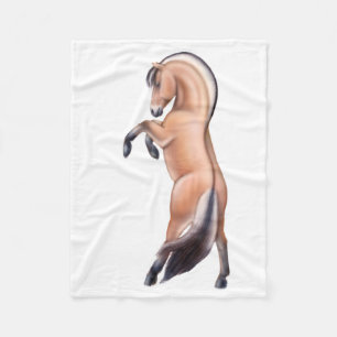 Rearing Norwegian Fjord Horse Fleece Blanket
