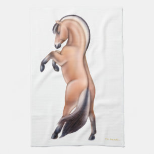 Rearing Norwegian Fjord Horse Kitchen Towel