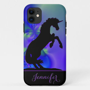 Rearing Unicorn (Fractal 44) iPhone 11 Case