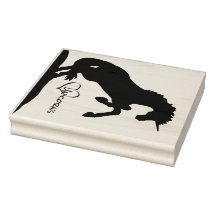 Rearing Unicorn Silhouette (heart)