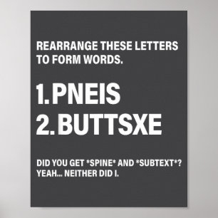 Rearrange These Letters To Form Words Poster