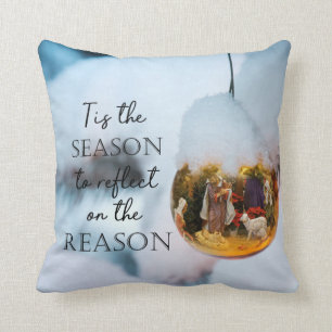 Reason for the Season Nativity Ornament Cushion