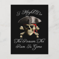 Reason The Rum Is Gone Pirate Skull