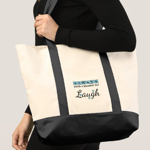 Reason to laugh blue love hearts tote bag