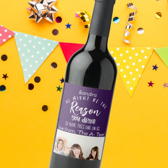 Reason you drink Greeting boss, Bosses Day Gift, Wine Label (Creator Uploaded)