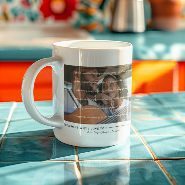 Reasons I Love You | Personalised Couples Photo  Coffee Mug (Creator Uploaded)