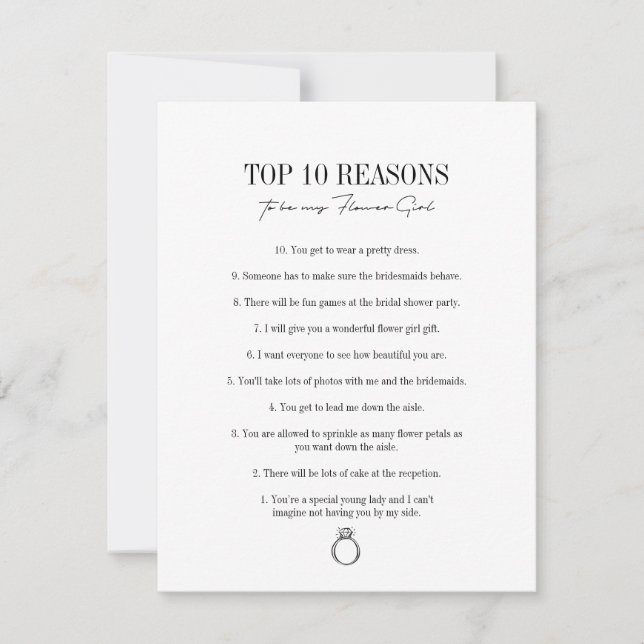 Reasons To Be My Flower Girl Proposal Card (Front)