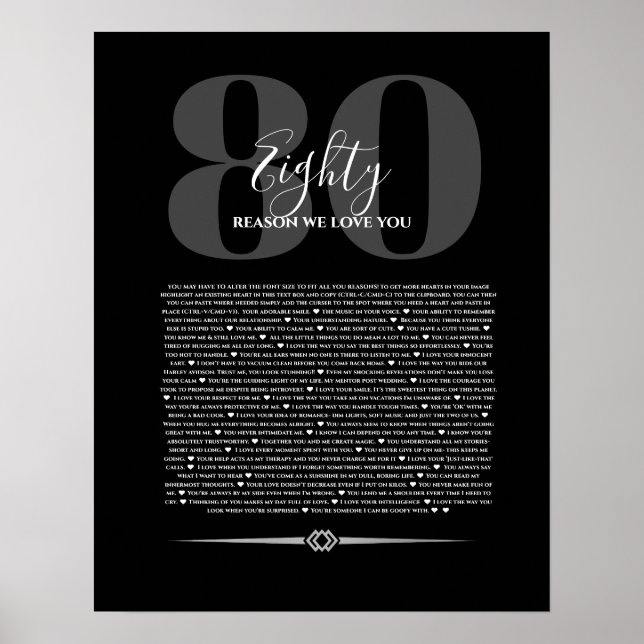 Reasons we love about you 90,80 70, 60, 50, poster (Front)