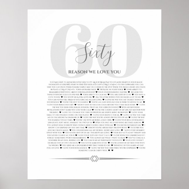 Reasons we love about you 90,80 70, 60, 50, poster (Front)