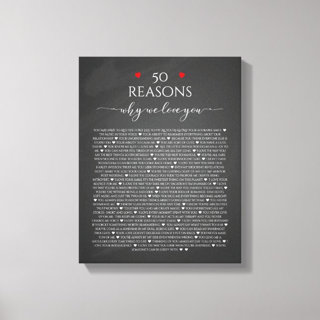 reasons we love you, 50 Reasons, 60th birthday Canvas Print (Front)