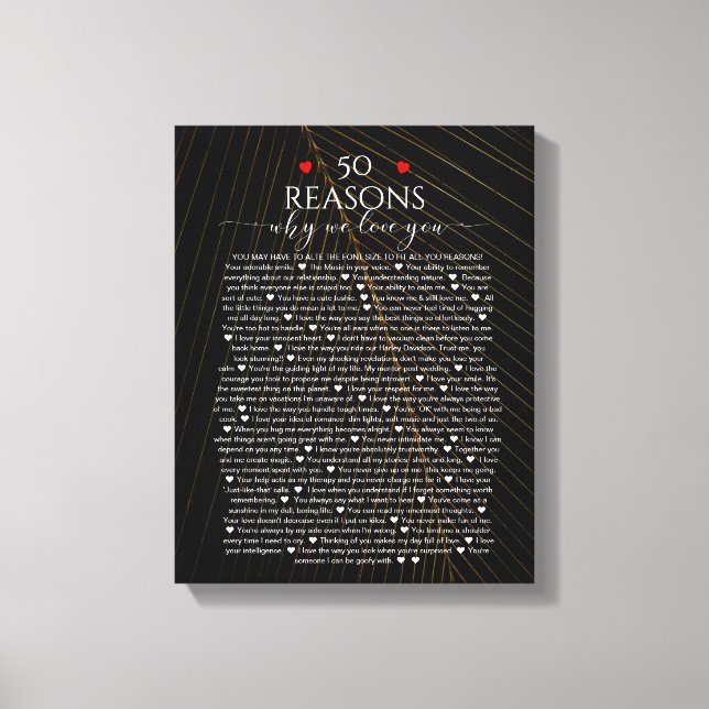 reasons we love you, 50 Reasons, 60th birthday Canvas Print (Front)
