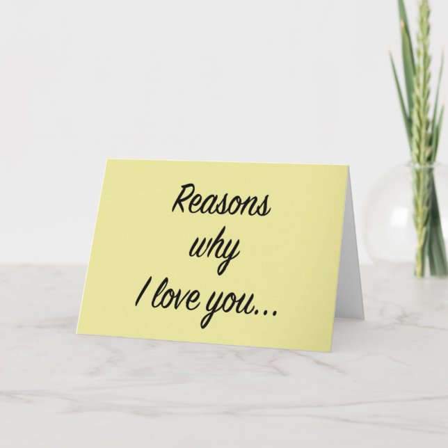 Reasons Why I Love You Card (Front)