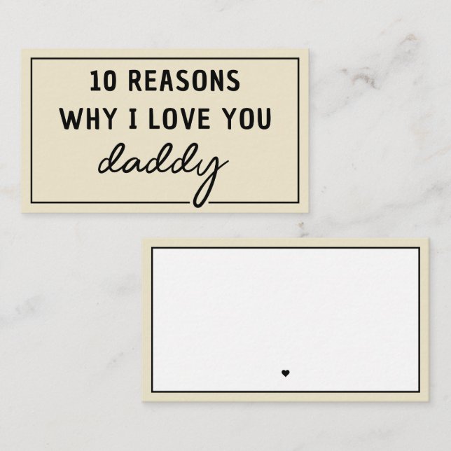 Reasons Why I Love You Daddy Father's Day Cute Card (Front/Back)