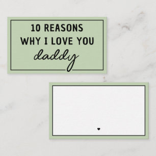 Reasons Why I Love You Daddy Father's Day Cute Card