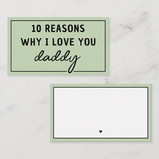 Reasons Why I Love You Daddy Father's Day Cute Card (Front/Back)