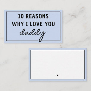 Reasons Why I Love You Daddy Father's Day Cute Card