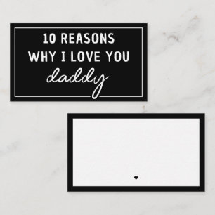 Reasons Why I Love You Daddy Father's Day Cute Card