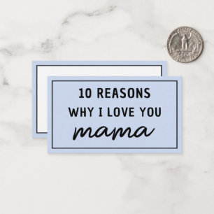 Reasons Why I Love You Mum Mother's Day Cute Card