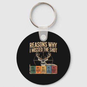 Reasons Why I Missed The Shot Funny Deer Hunting E Key Ring