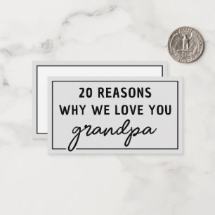 Reasons Why We Love You Grandpa Cute Card