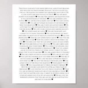 reasons why we love you milestone birthday  poster