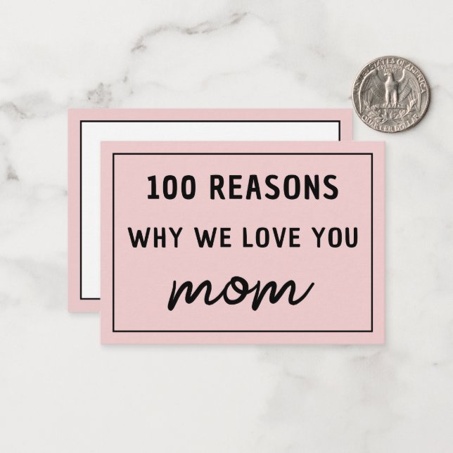 Reasons Why We Love You Mum Mother's Day Cute Card (Front/Back In Situ)