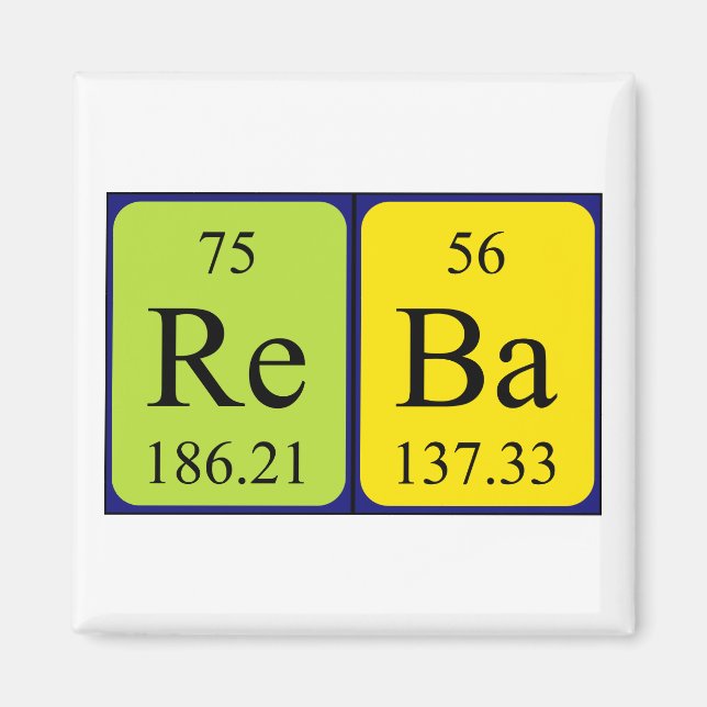 Reba periodic table name magnet (Front)
