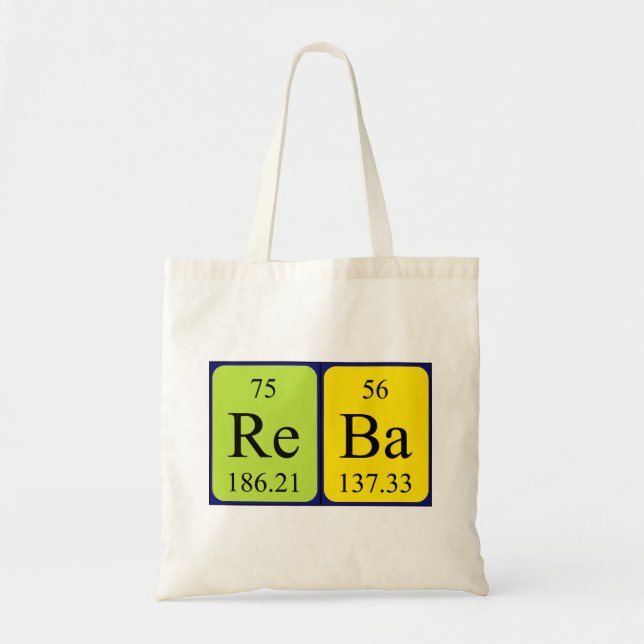 Reba periodic table name tote bag (Front)