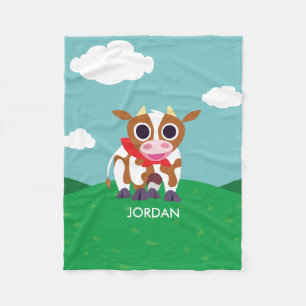 Reba the Cow Fleece Blanket