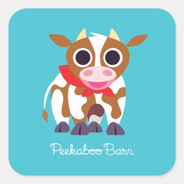 Reba the Cow Square Sticker (Front)