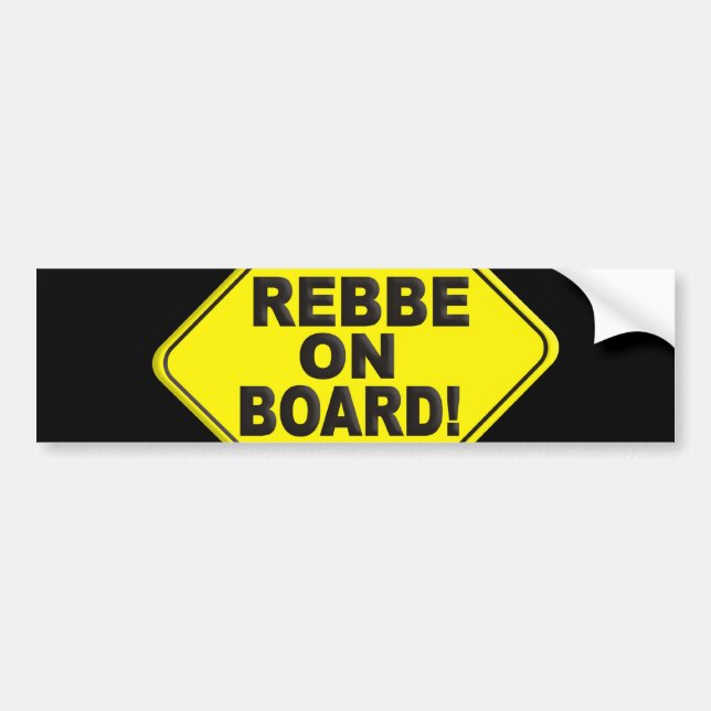 Rebbe on Board Bumper Sticker (Front)