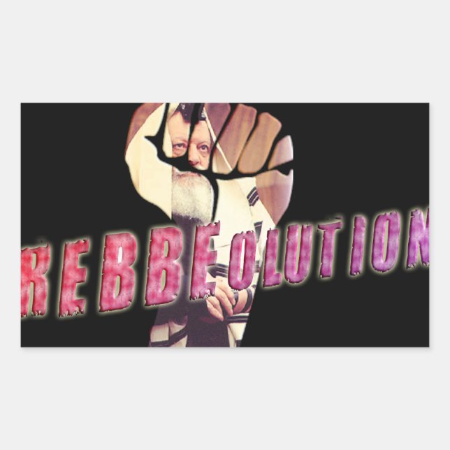 Rebbe Revolution Rectangular Sticker (Front)