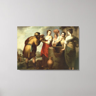 Rebecca and Eliezer at the Well, c.1665 Canvas Print